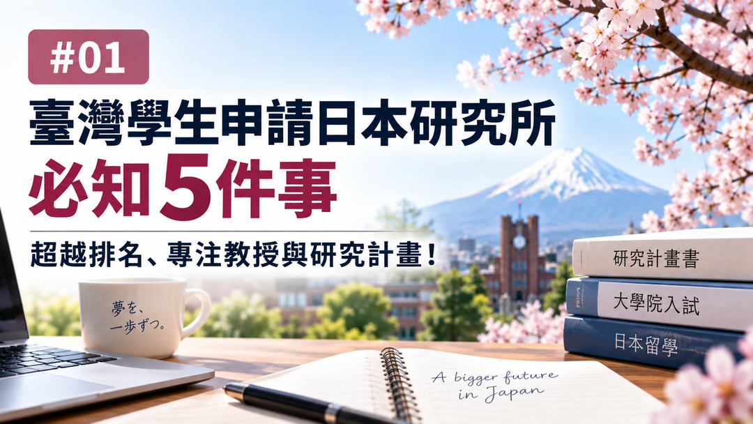 臺灣學生申請日本研究所必知5件事：超越排名、專注教授與研究計畫！🇯🇵